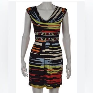 Authentic BCBGMaxAzria Empire Waist Multi-Colored Dress, Size: Small